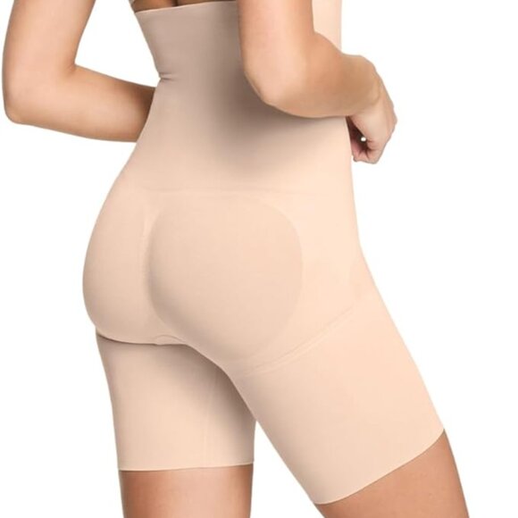 ASSETS by SPANX High-Waist Mid-Thigh Short -Thigh & Tummy Control  Sz: 1X Nude - Picture 4 of 11
